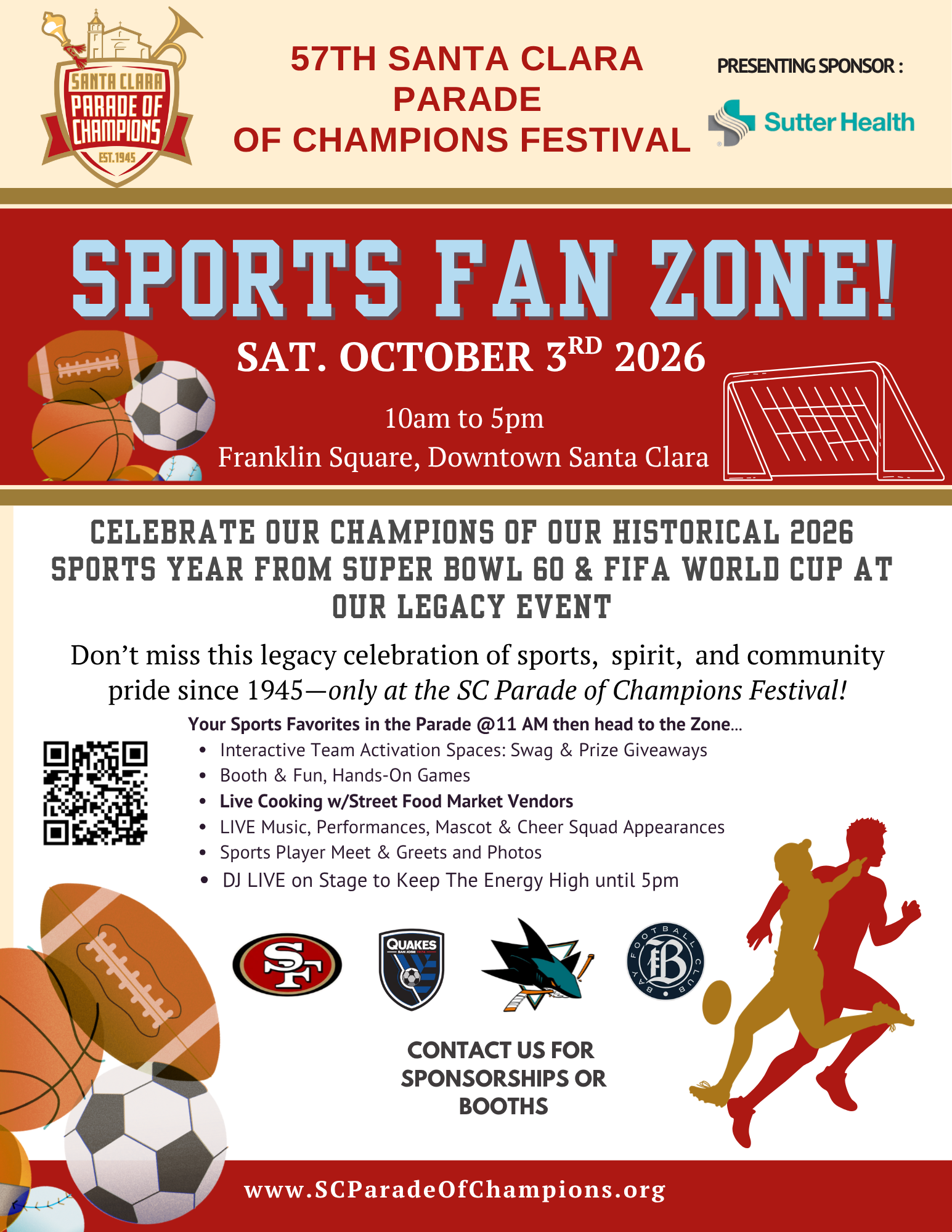 Parade DAY: Sports FAN Zone & Street Food Market Booths
