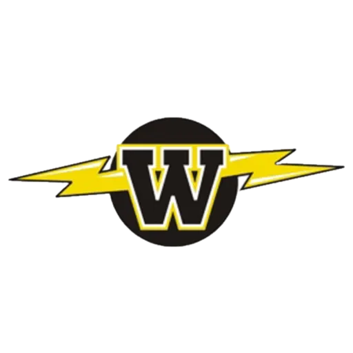 A logo featuring a large black circle with a yellow lightning bolt crossing through a bold black letter W outlined in white, set against a black background.