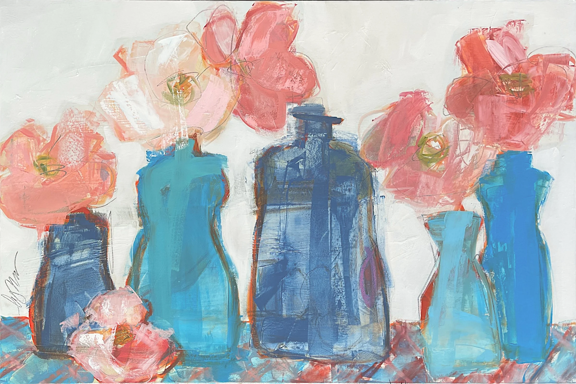 picnic 40 x 60 oil/mixed media on canvas 2025