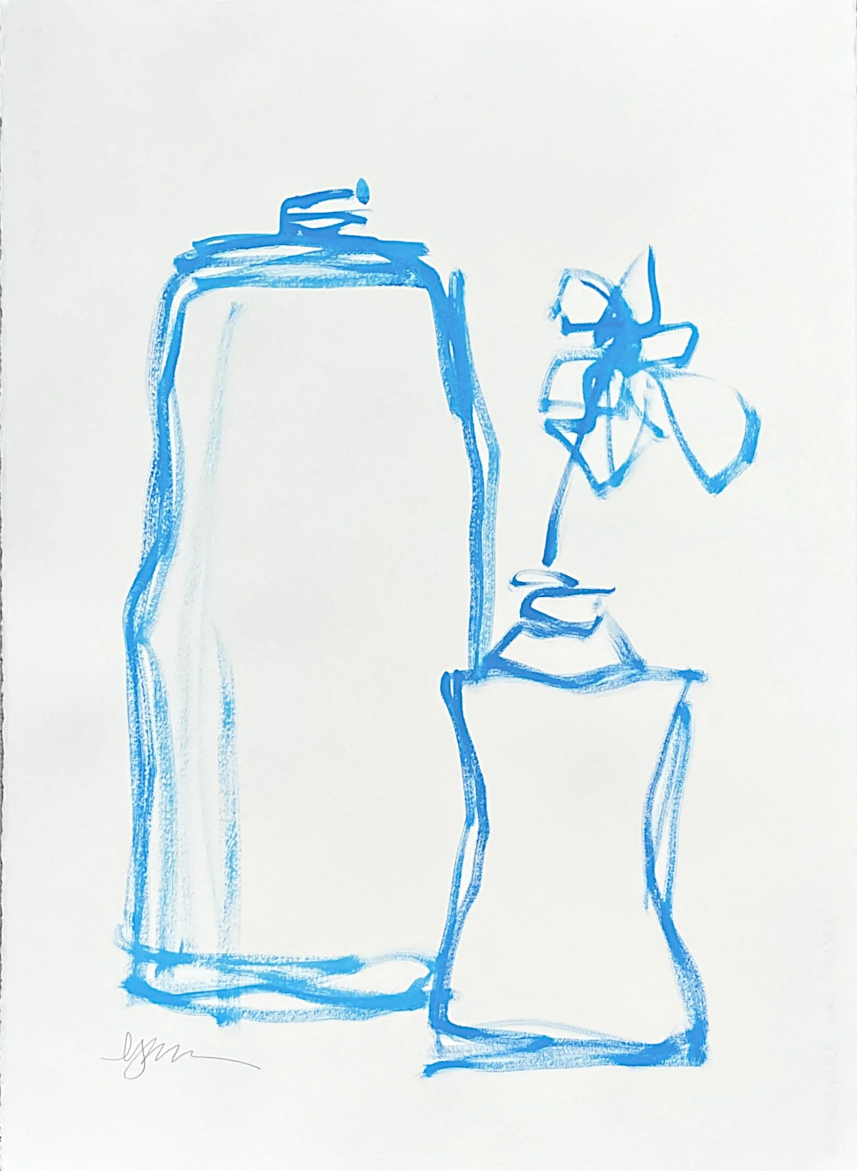 bottle sketch 26 x 18.5 oil/graphite on 140lb (300gsm) cotton archival paper 2025 | Anne Irwin Fine Art ATL