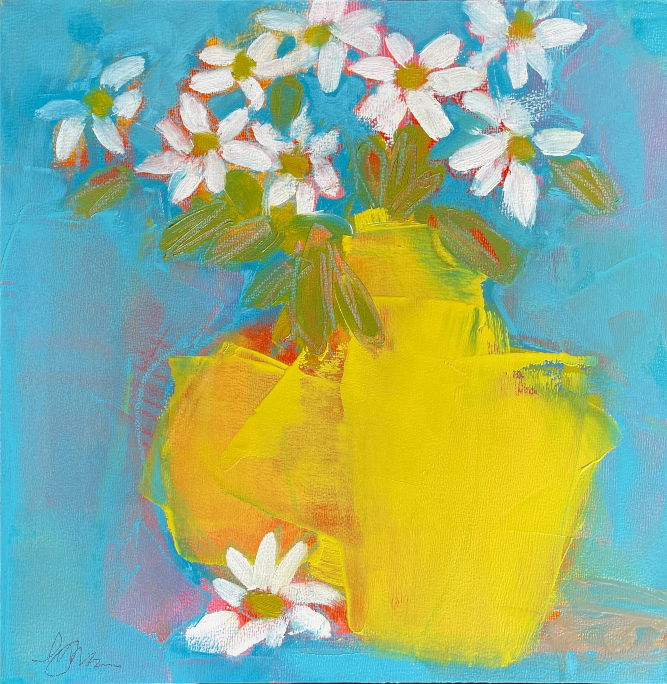 lemon 12 x 12 oil/waxed pastel on cradled panel | Shain Gallery Charlotte NC