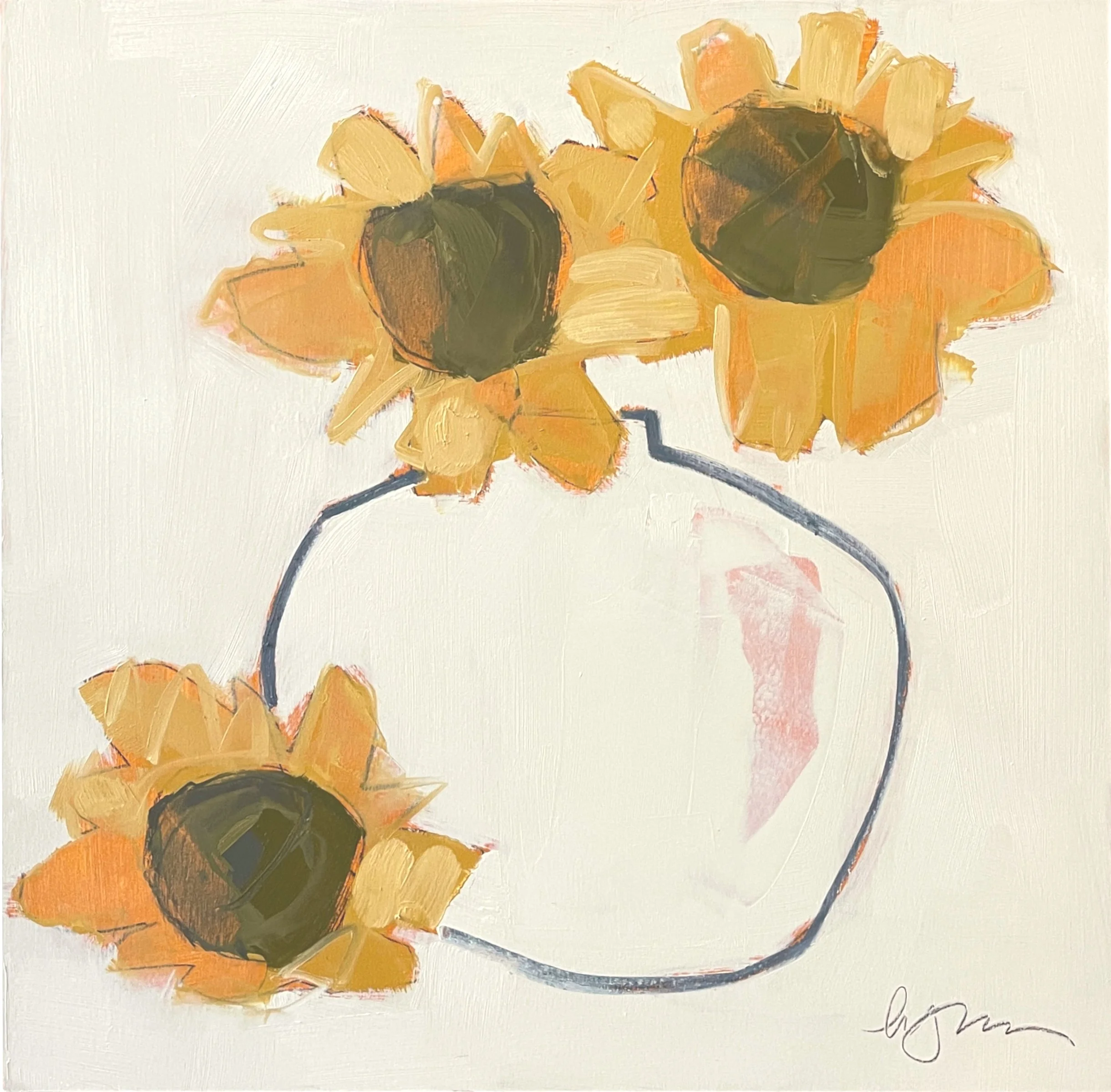 early bright 24 x 24 oil/mixed media on cradled birch panel 2024 | Shain Gallery Charlotte NC