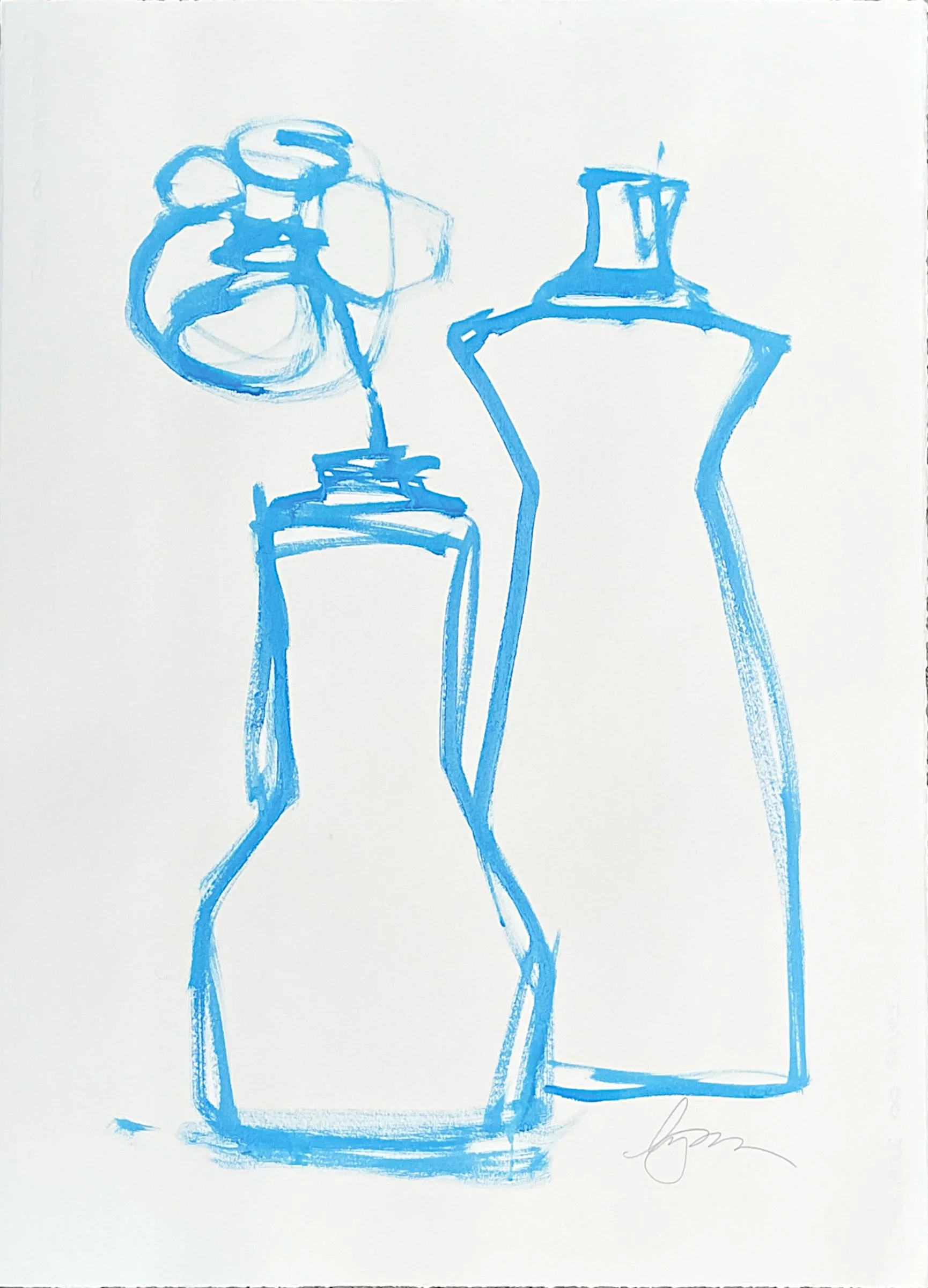 bottle sketch no.2 26 x 18.5 oil/graphite on 140lb (300gsm) cotton archival paper 2025 | Anne Irwin Fine Art ATL