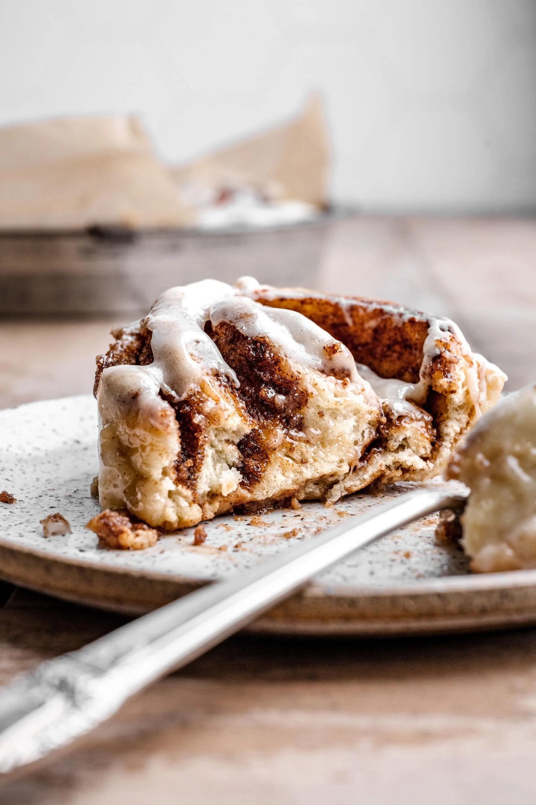 Cinnamon role cut in half