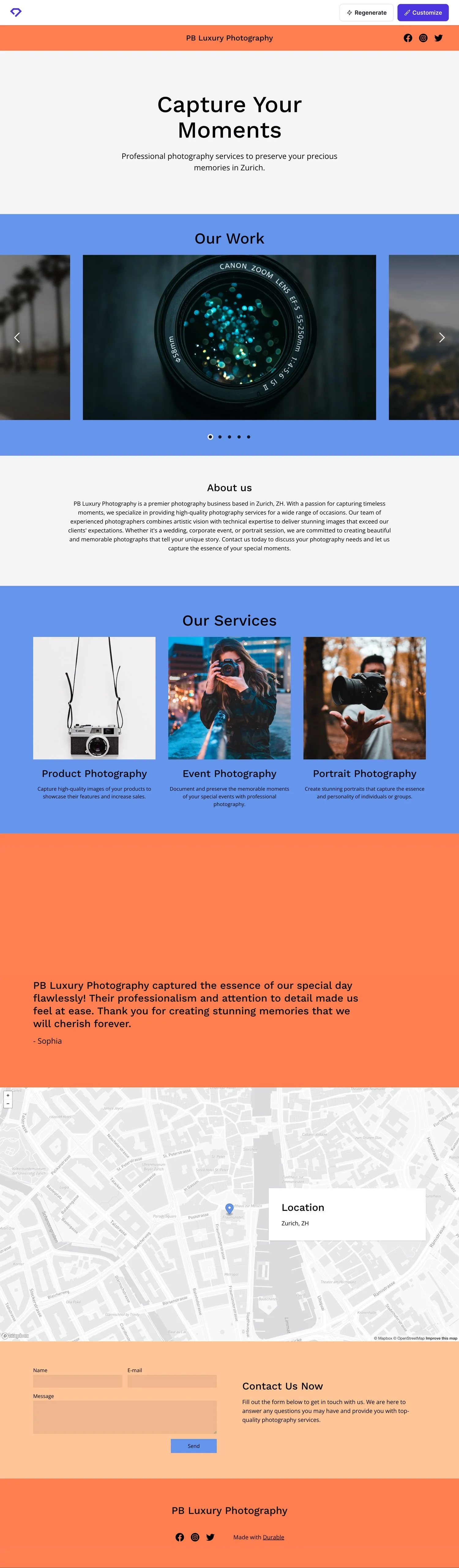 Example of an ai generated website