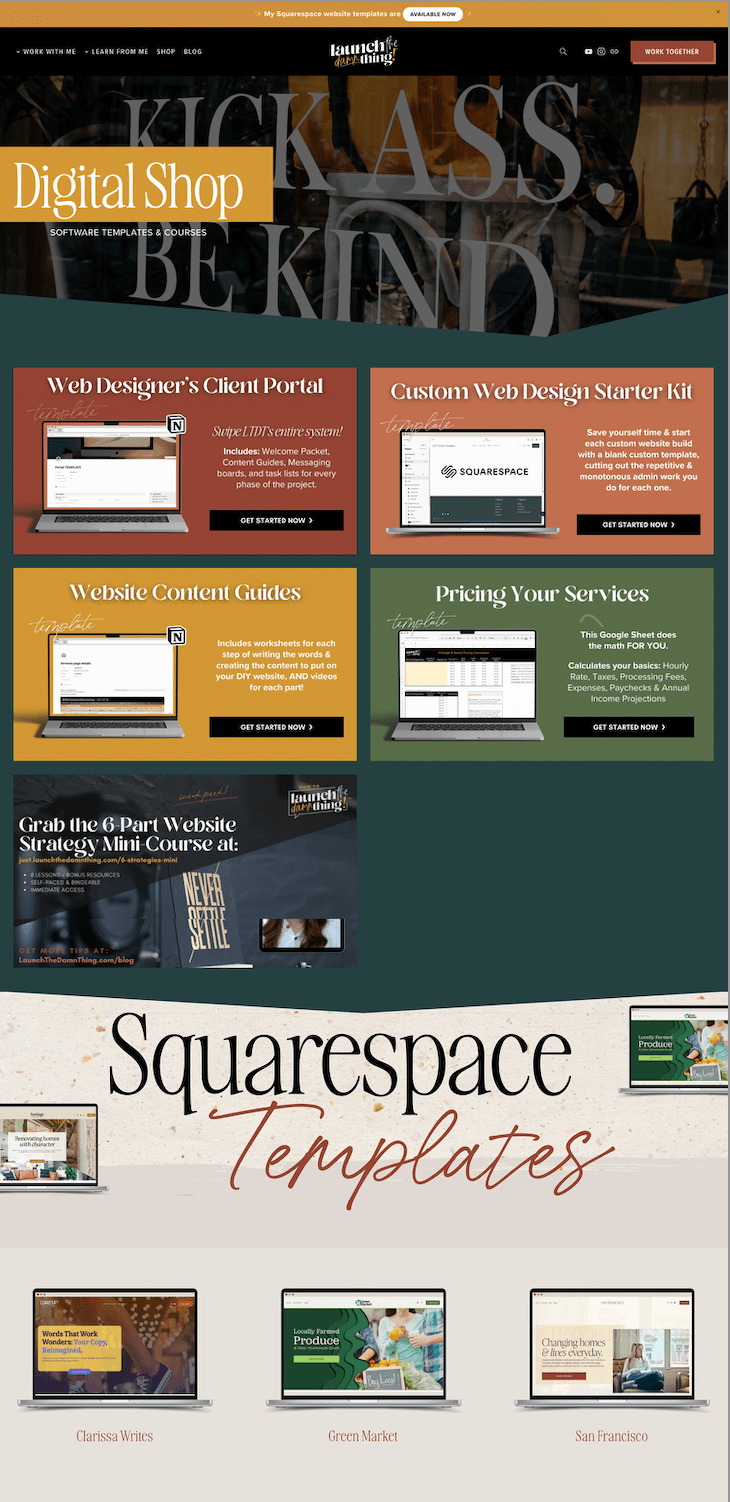 Kately's digital product offerings