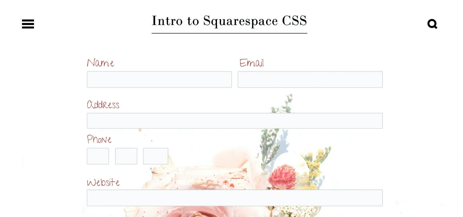 Squarespace CSS: 10 tutorials for styling your site's buttons & forms ... image.
