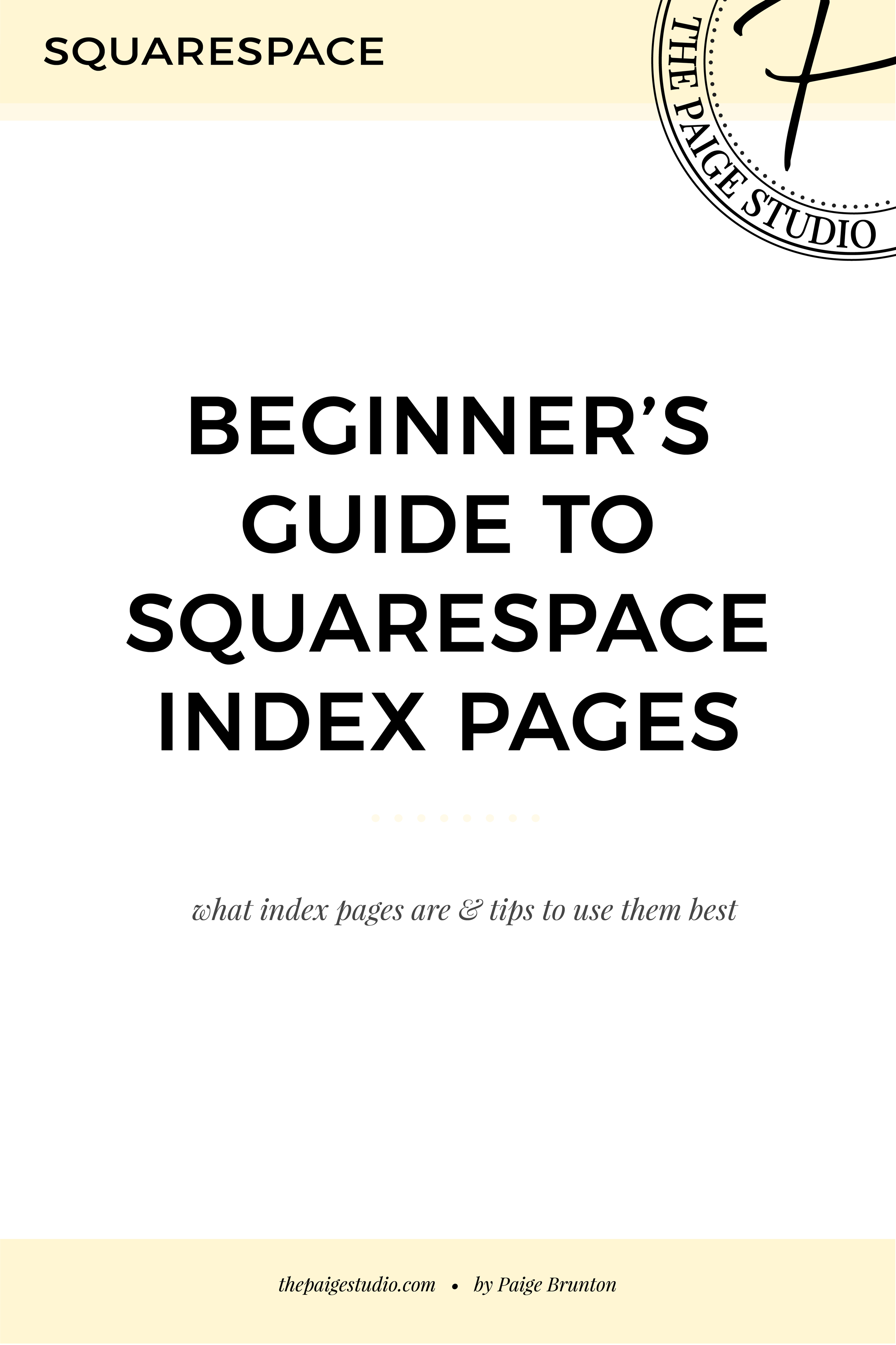 A beginners guide to Squarespace index pages