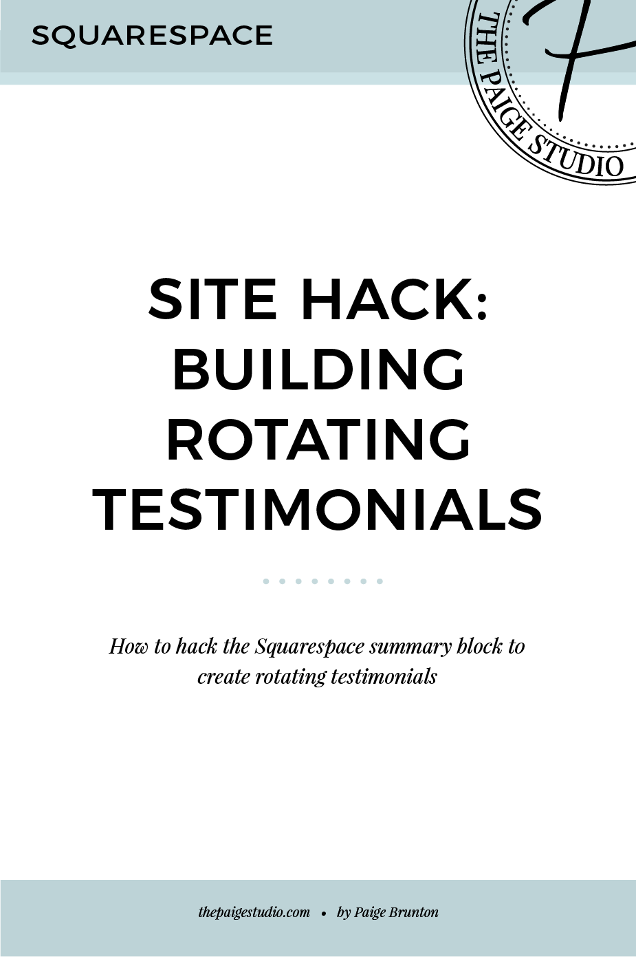 Squarespace hack: How to build rotating reviews/testimonials blocks