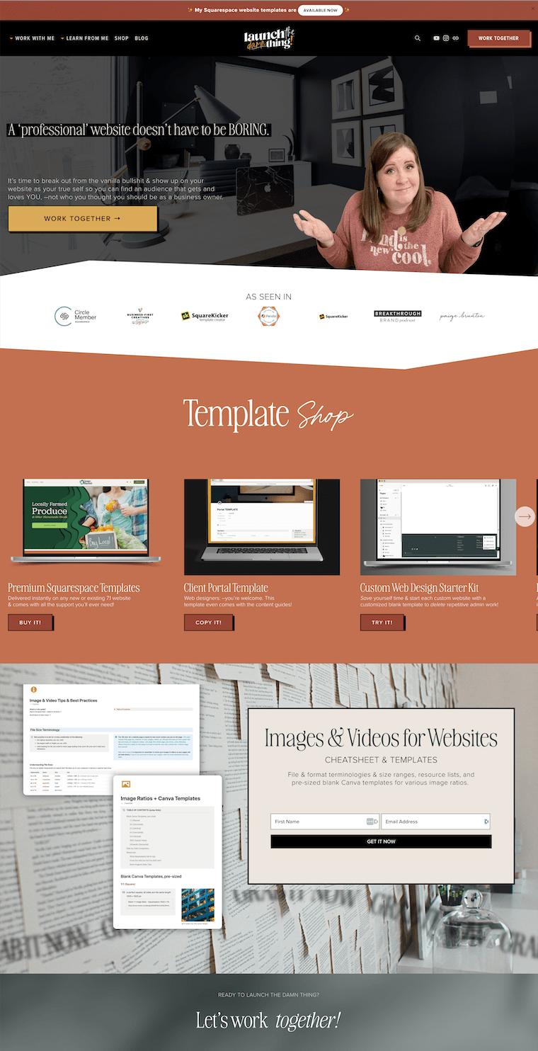 Katelyn's web design service homepage