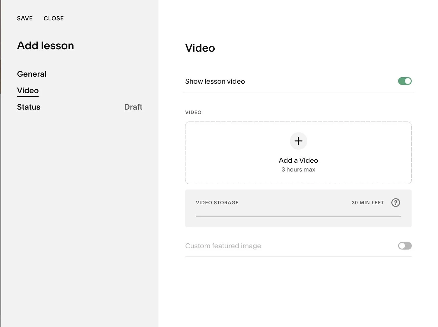 Add a video to your Squarespace course