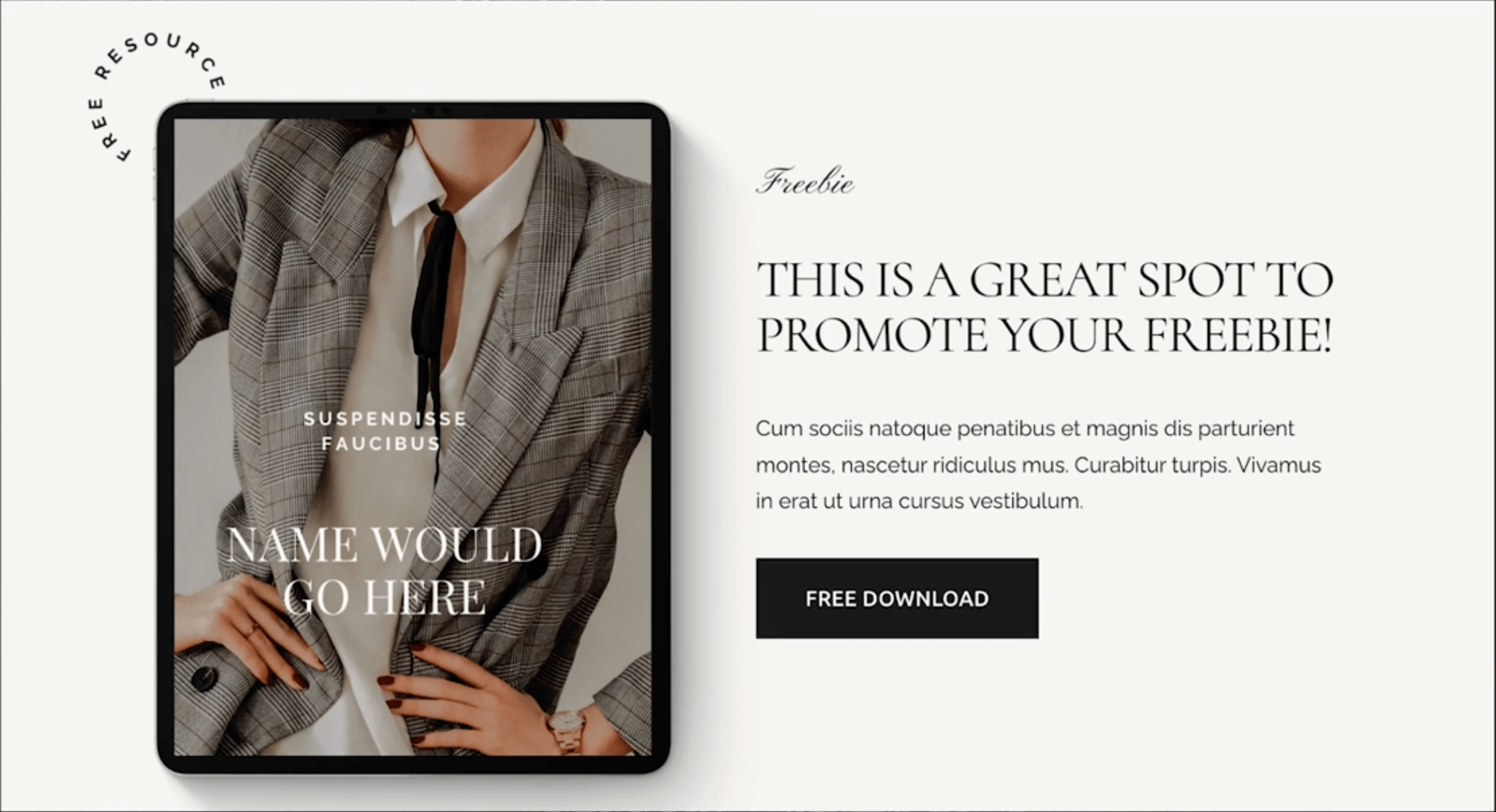 Example of a freebie layout