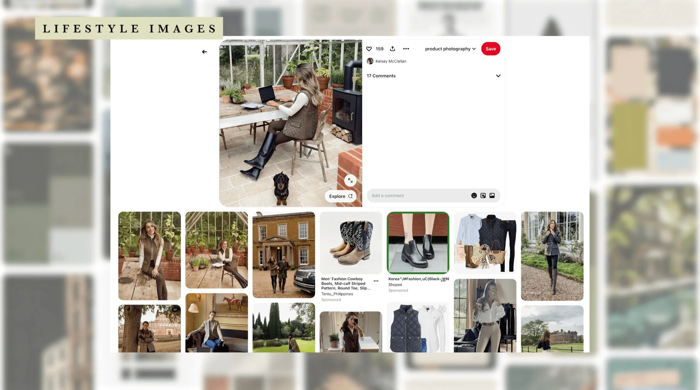 Example of lifestyle images for client vibe