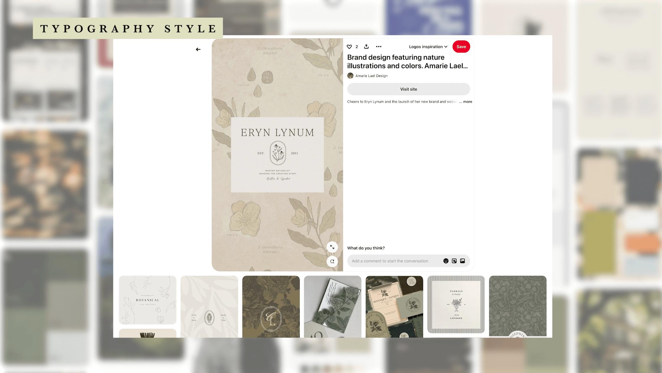 Typography styles featuring elegant fonts