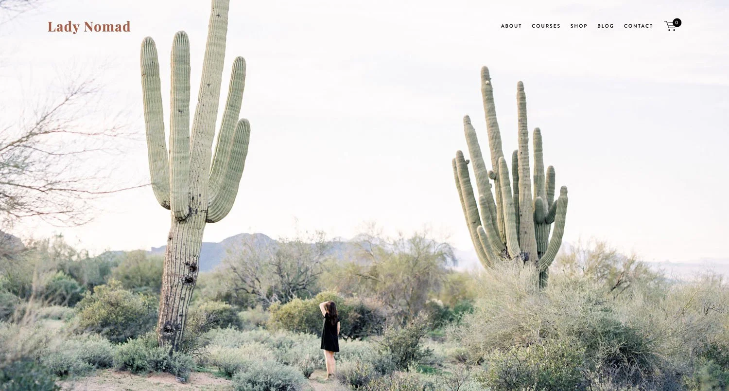 Lady nomad template example of full width banner