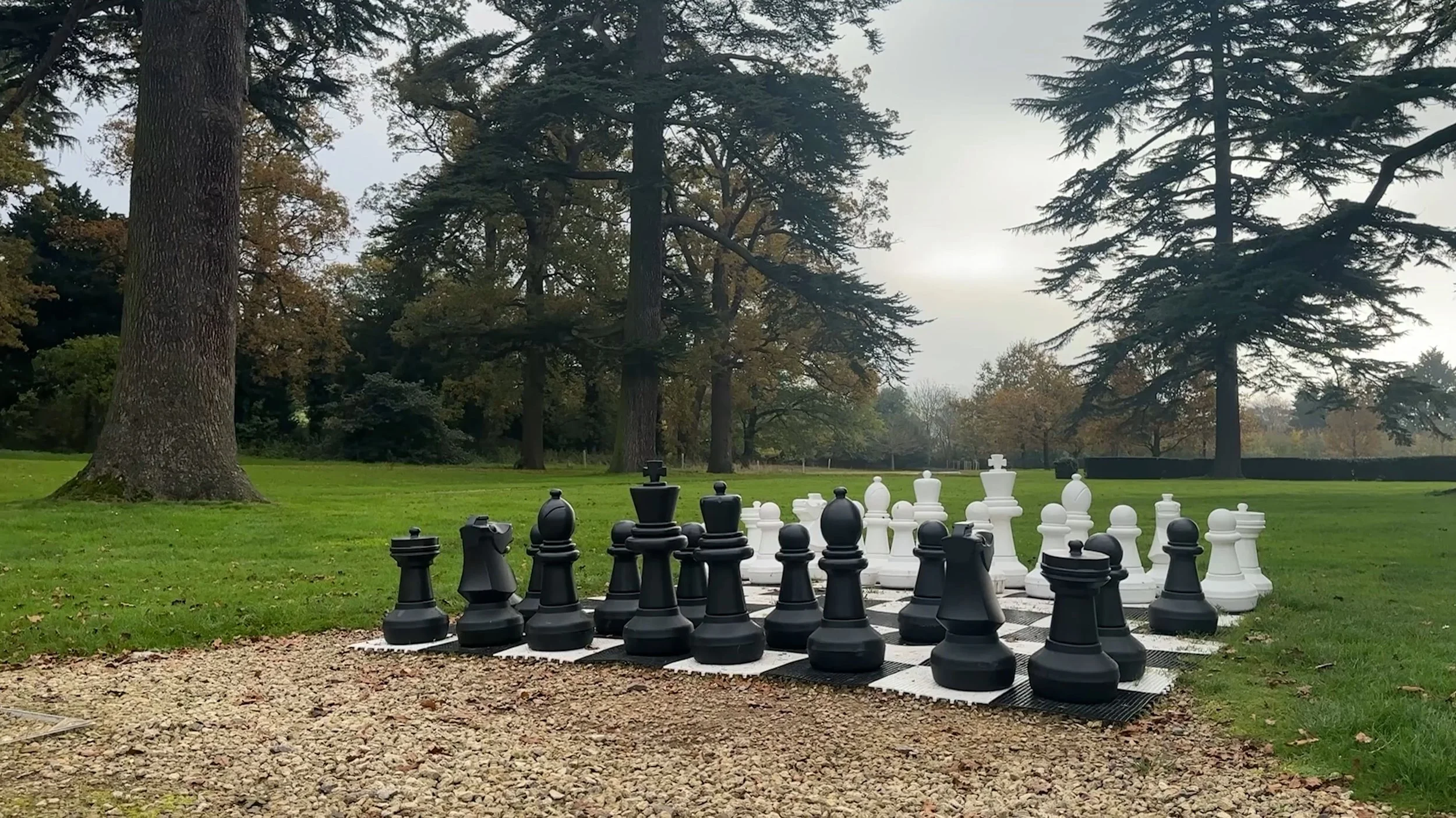 Oversized outdoor chess board at Ellenborough Park
