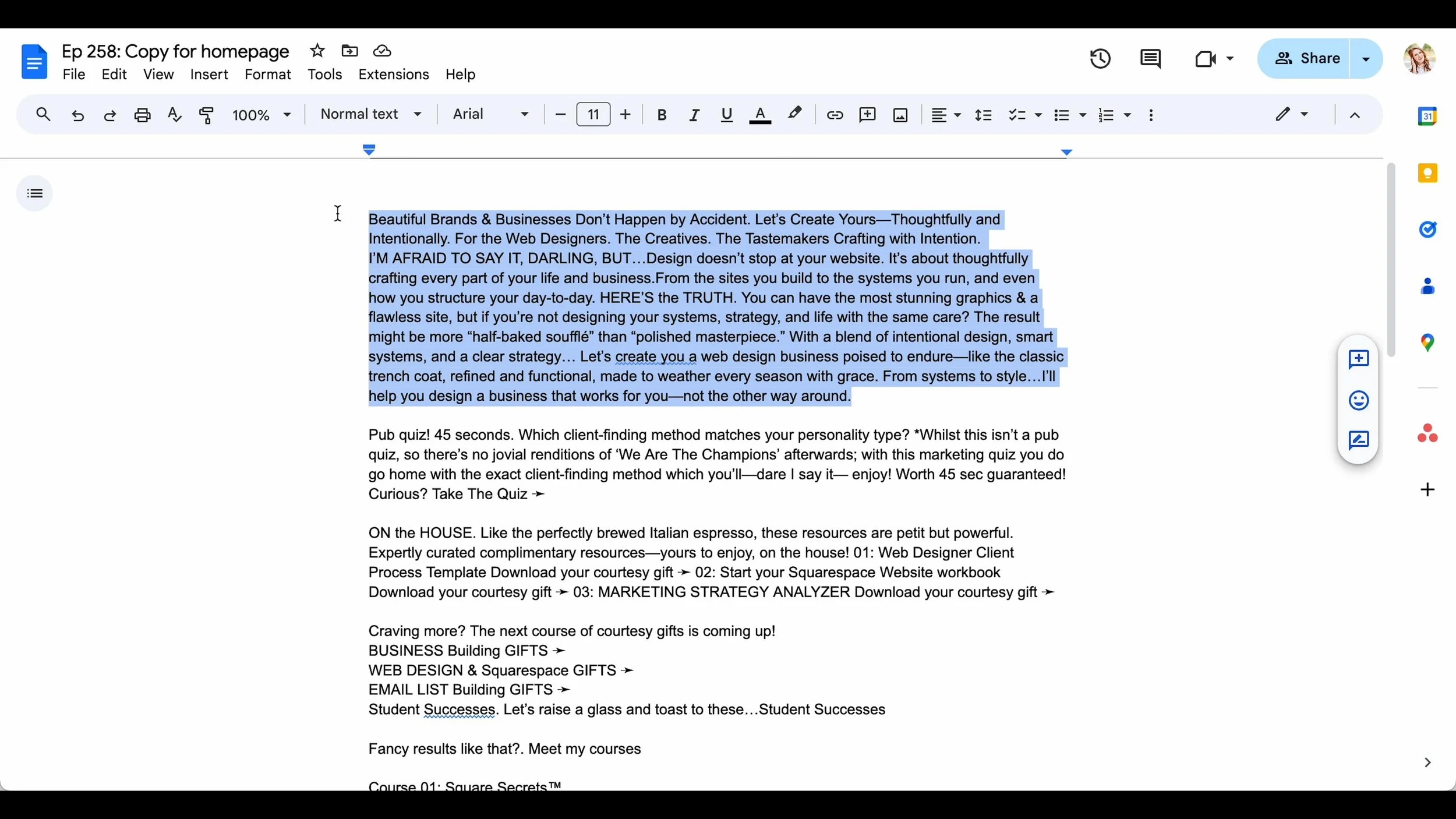Example of copy text for website homepage.jpg