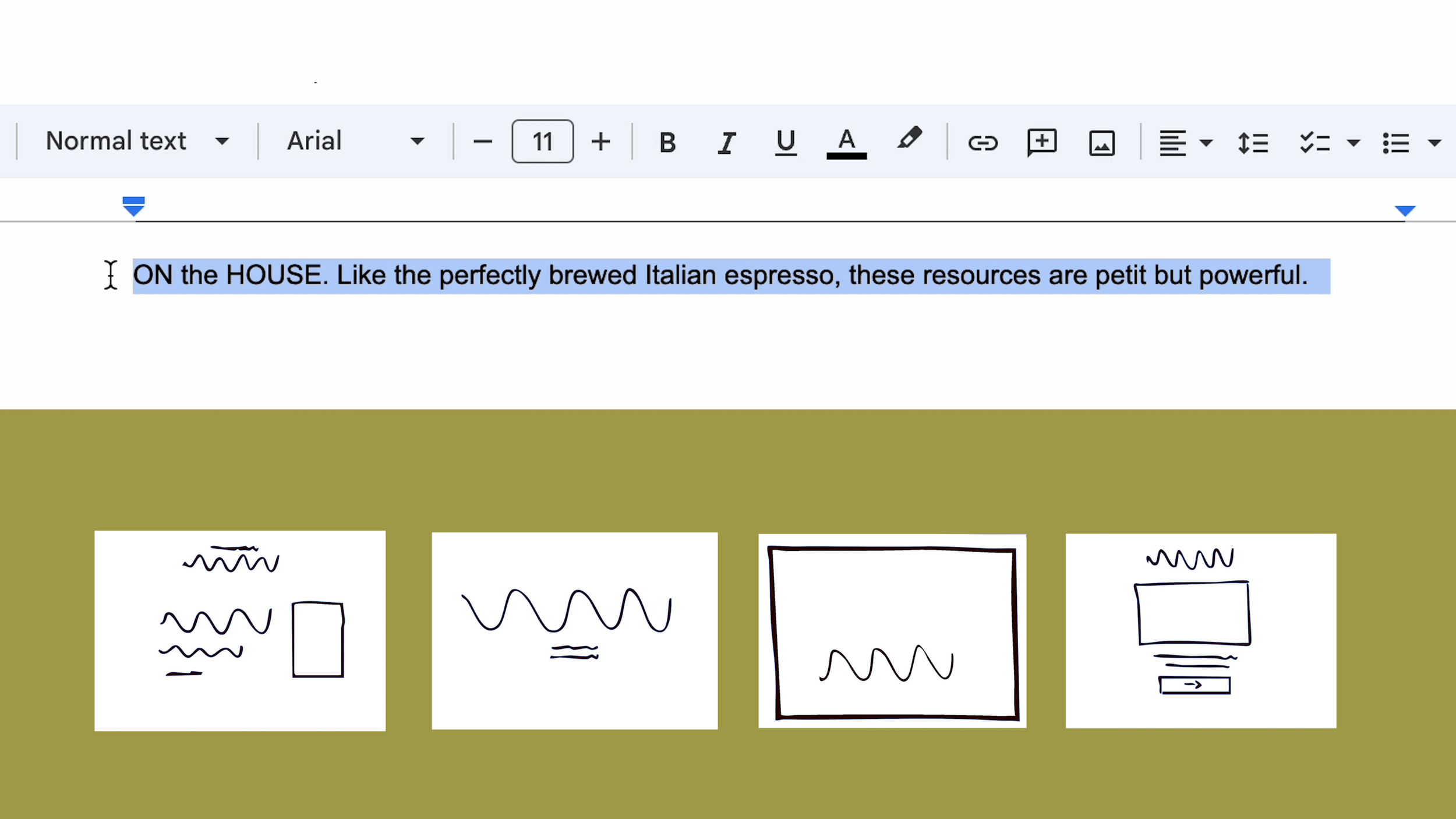 4 formatting options for 1 sentence website copy