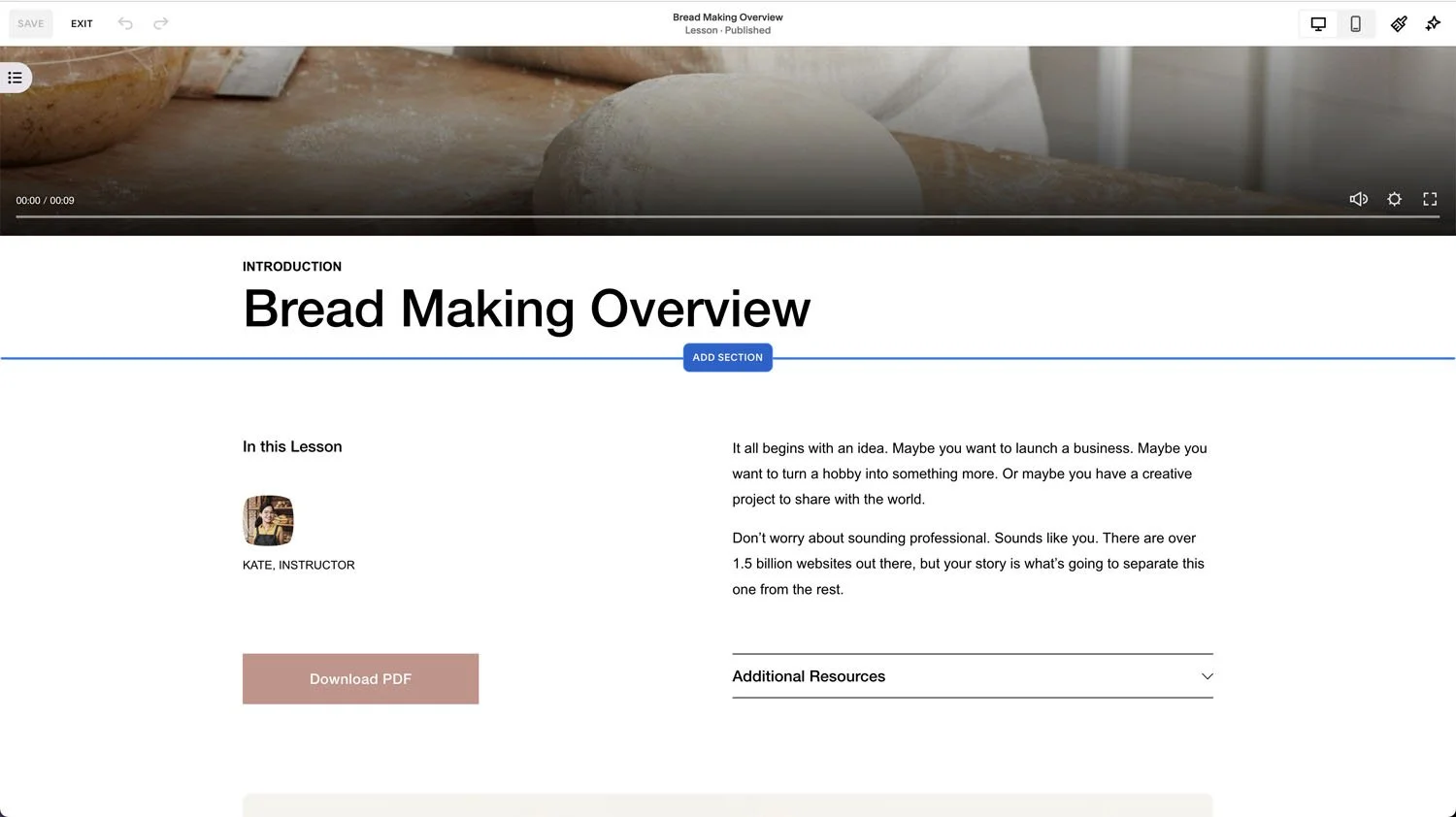 Add content to and edit your lesson pages on Squarespace
