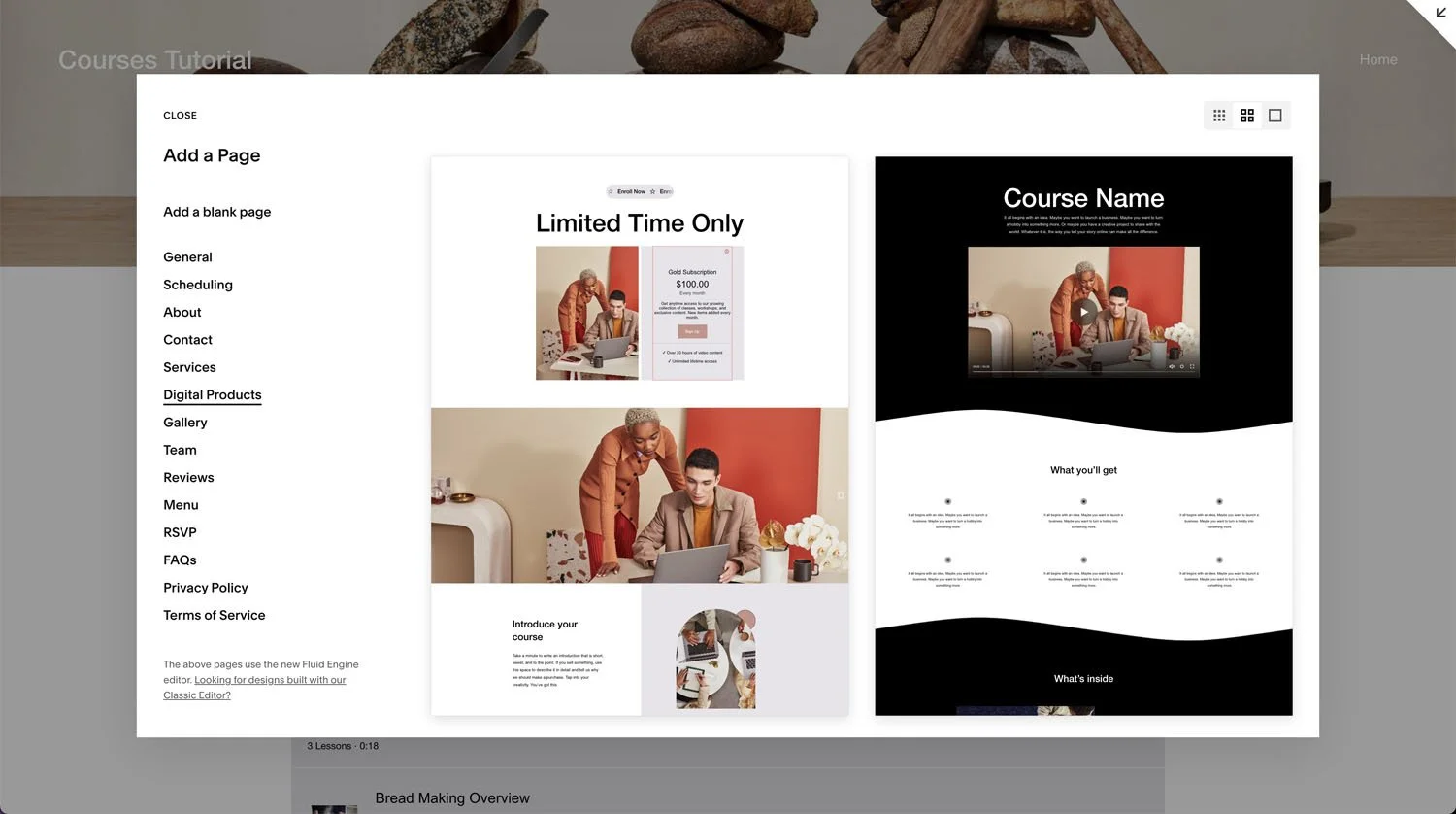 Choose a digital products sales page layout