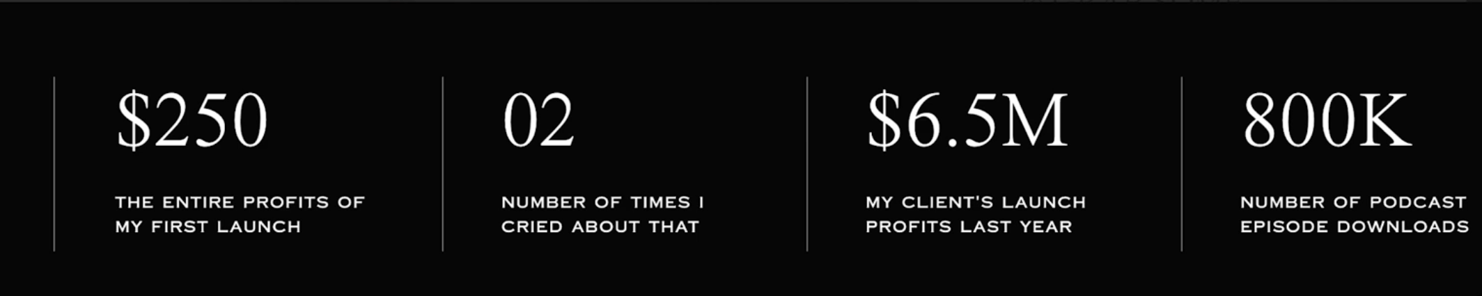 Inspiration for freebies page featuring a black website section where text is divided by thin vertical lines
