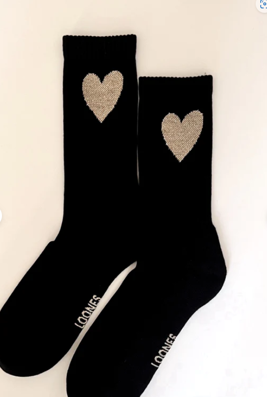 Tennis-Socken Loones schwarz Herz.png
