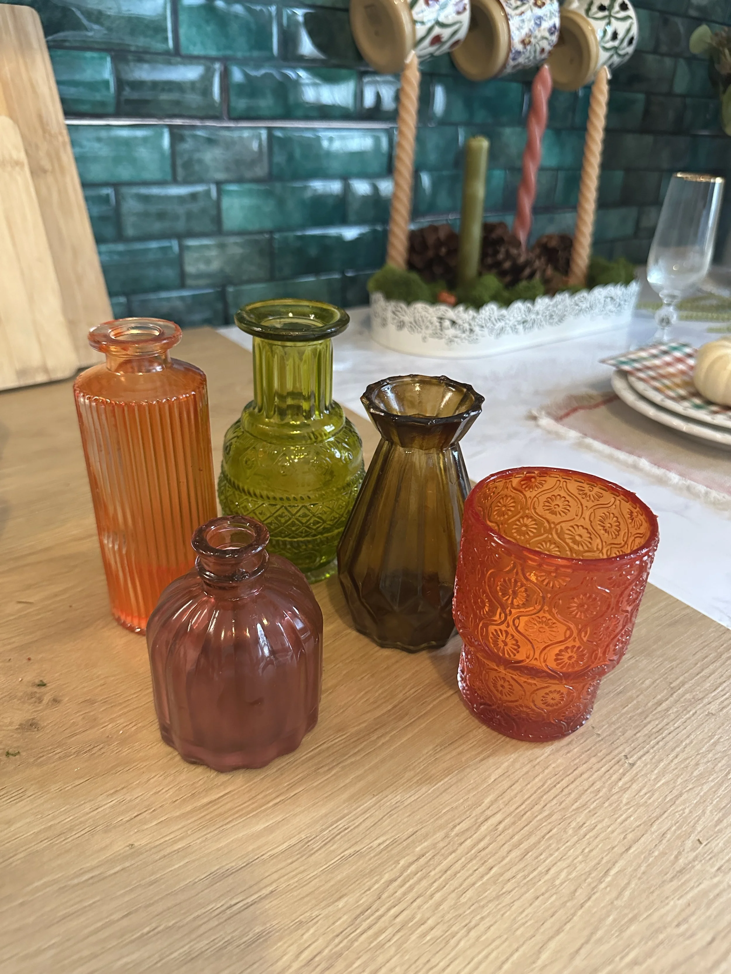 DIY Colored Glass Bud Vases