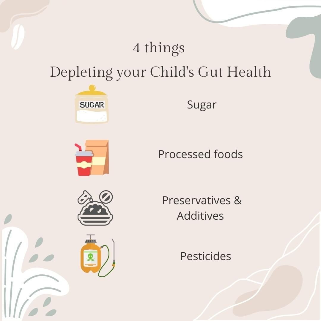 Gut health is a foundation piece for your children's health and well-being. 

If digestion and elimination pathways in the gut aren't working properly then our microbiome (bacteria family) is affected and this can have a negative effect on our immune