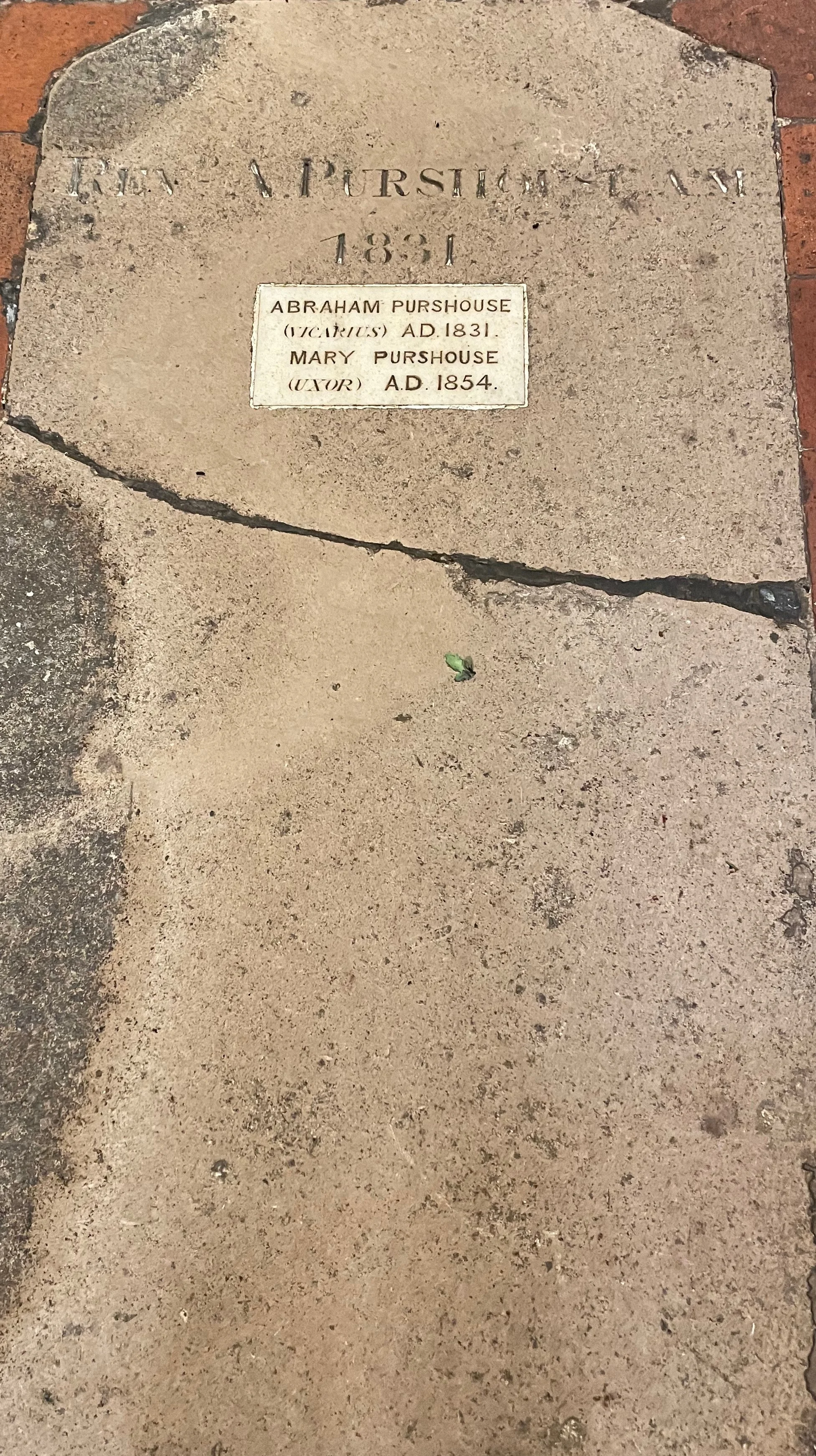 The Ledger Stone Revd Abraham Purshouse d.1831