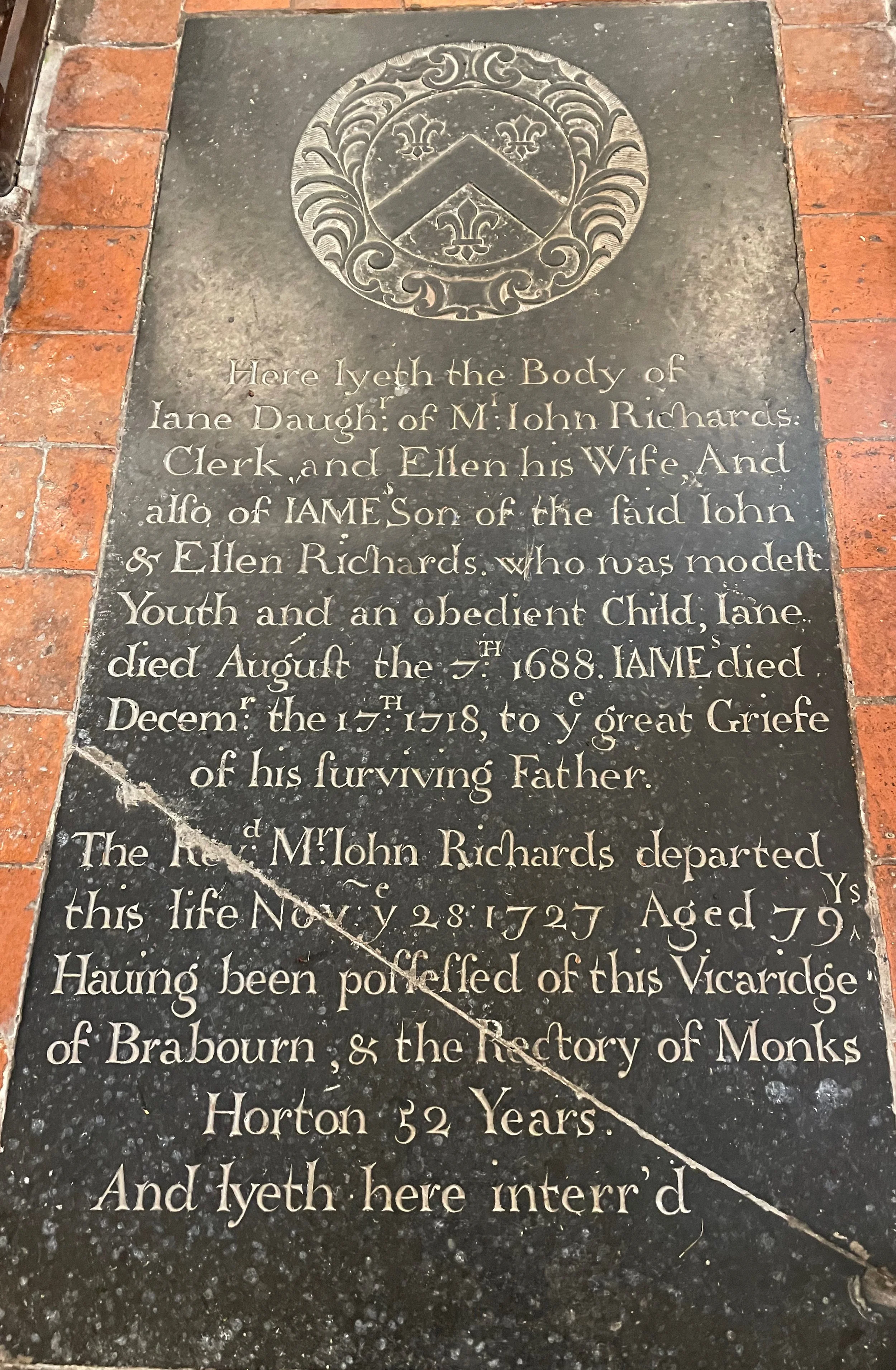 The Ledger Stone John Richards d. 1727