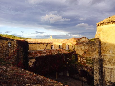 The courtyard in Camon on an winter's day