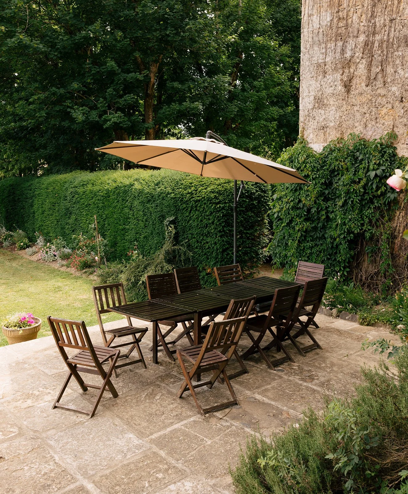The terrace is a wonderful spot for an afternoon getaway.