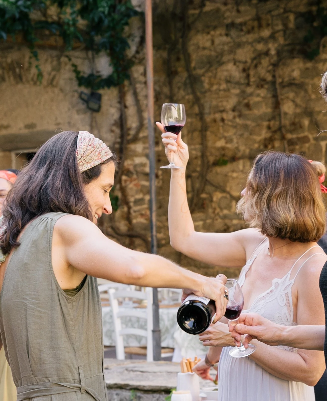 Tasting wine at a château.
