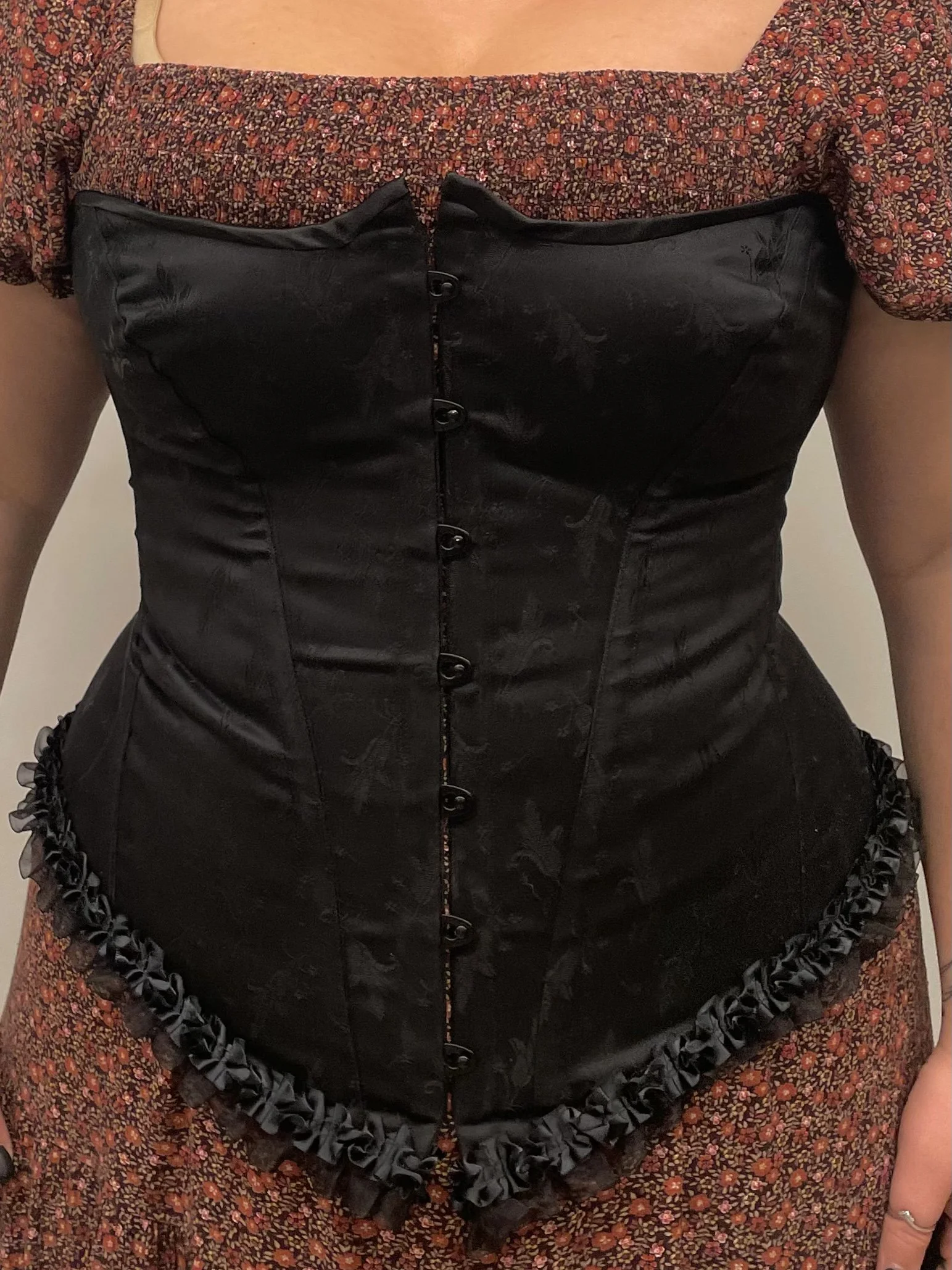 Black Corset With CF Busk And CB Lacing