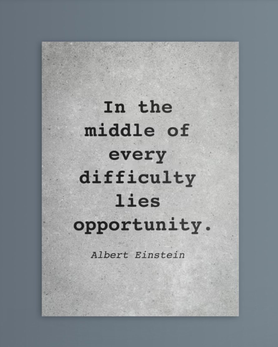 Every difficulty, every mistake is an opportunity to learn and improve!
