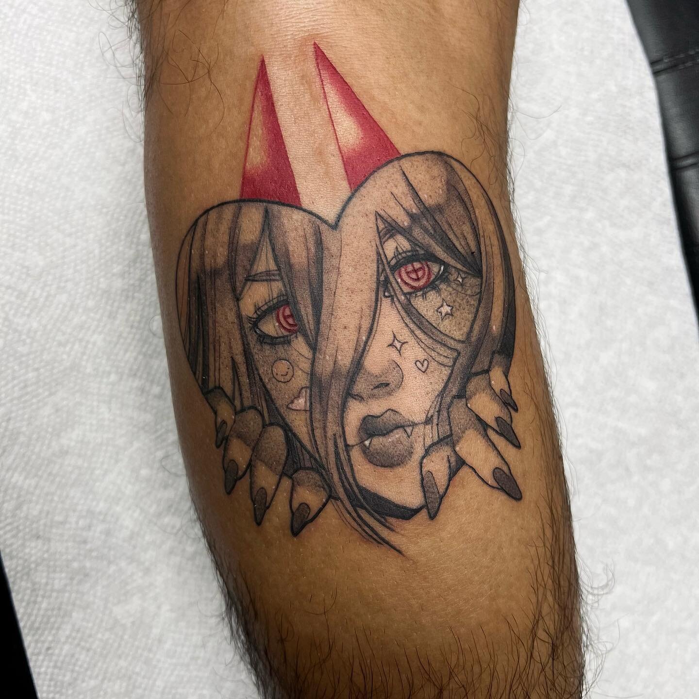 power would love valentine&rsquo;s day 🫀 🩸 

#tattoo #valentines #valentinesday #valentinestattoo #power #powercsm #chainsawman #csm #anime
