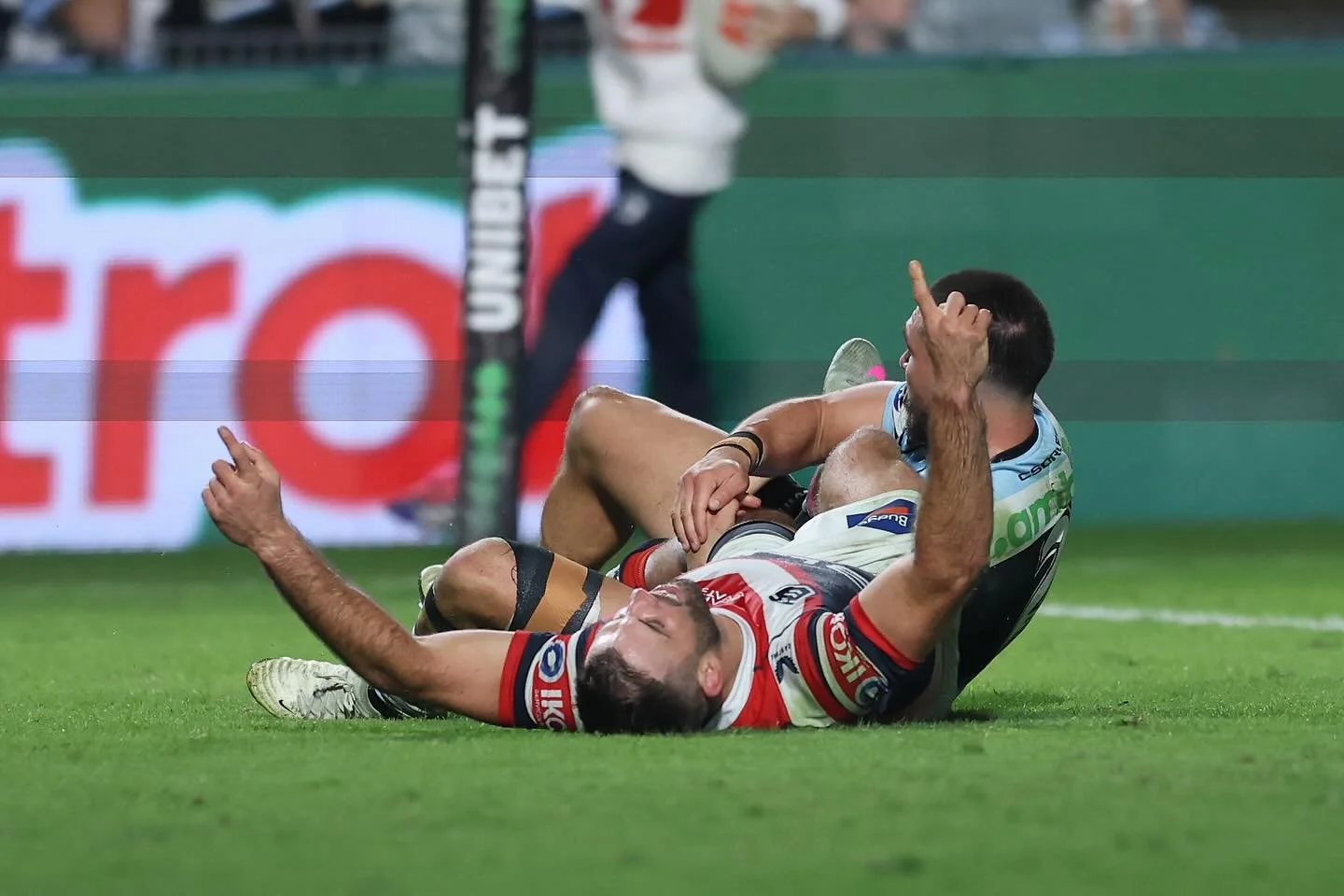 13,000 passionate nrl fans headed to @industreegroupstadium to see the Sydney Roosters dominate the Cronulla Sharks. #nrl #industreegroupstadium