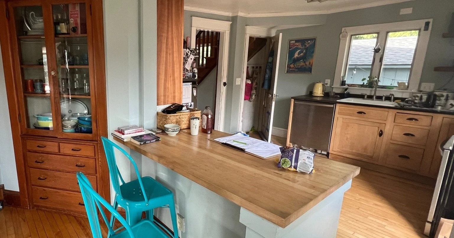 From vision to reality: Swipe to see the kitchen's demo plan, and the fully gutted space ready for transformation!

What, till you see their fun tile floor!