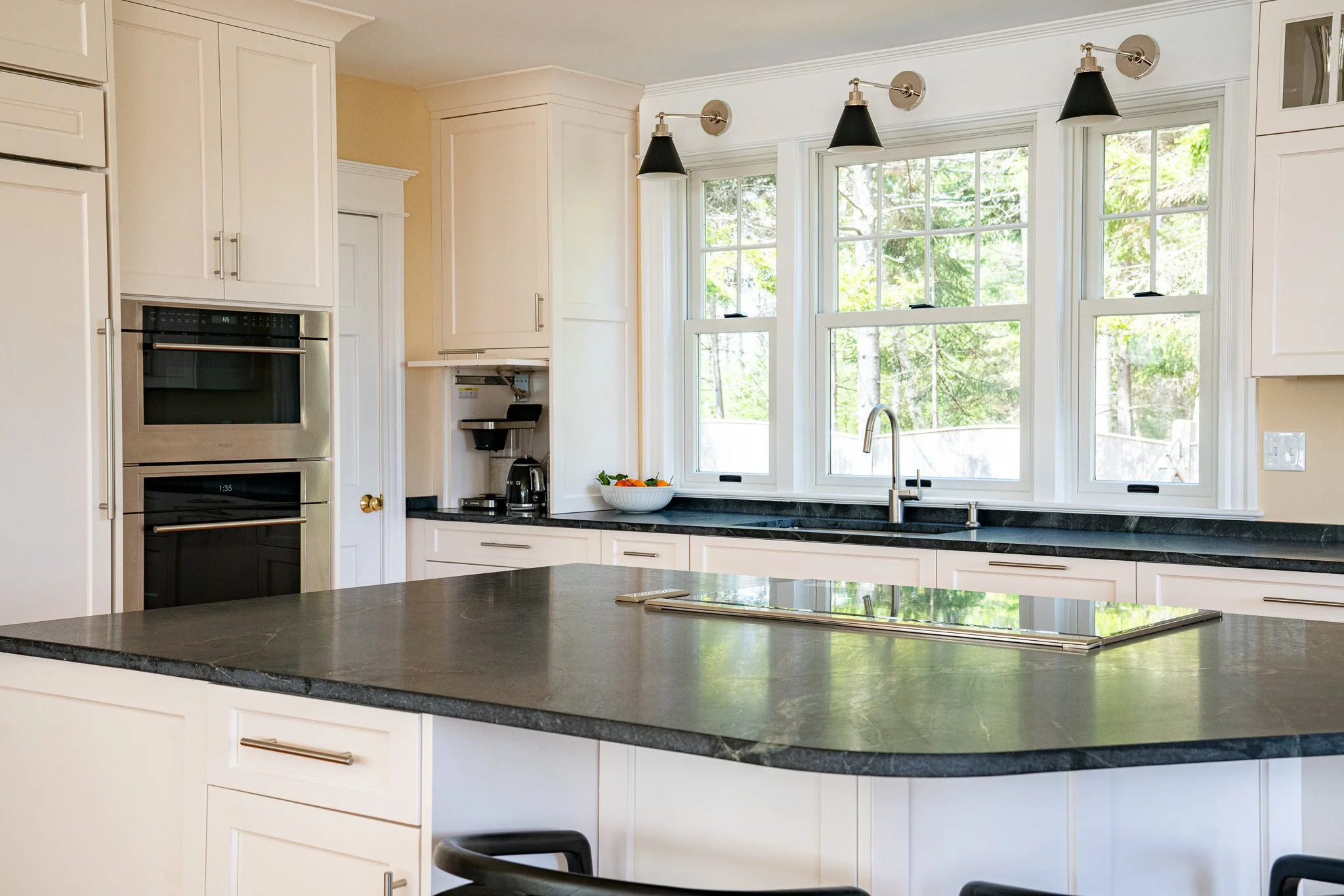 Kitchen design with appliance garage in harpswell Maine