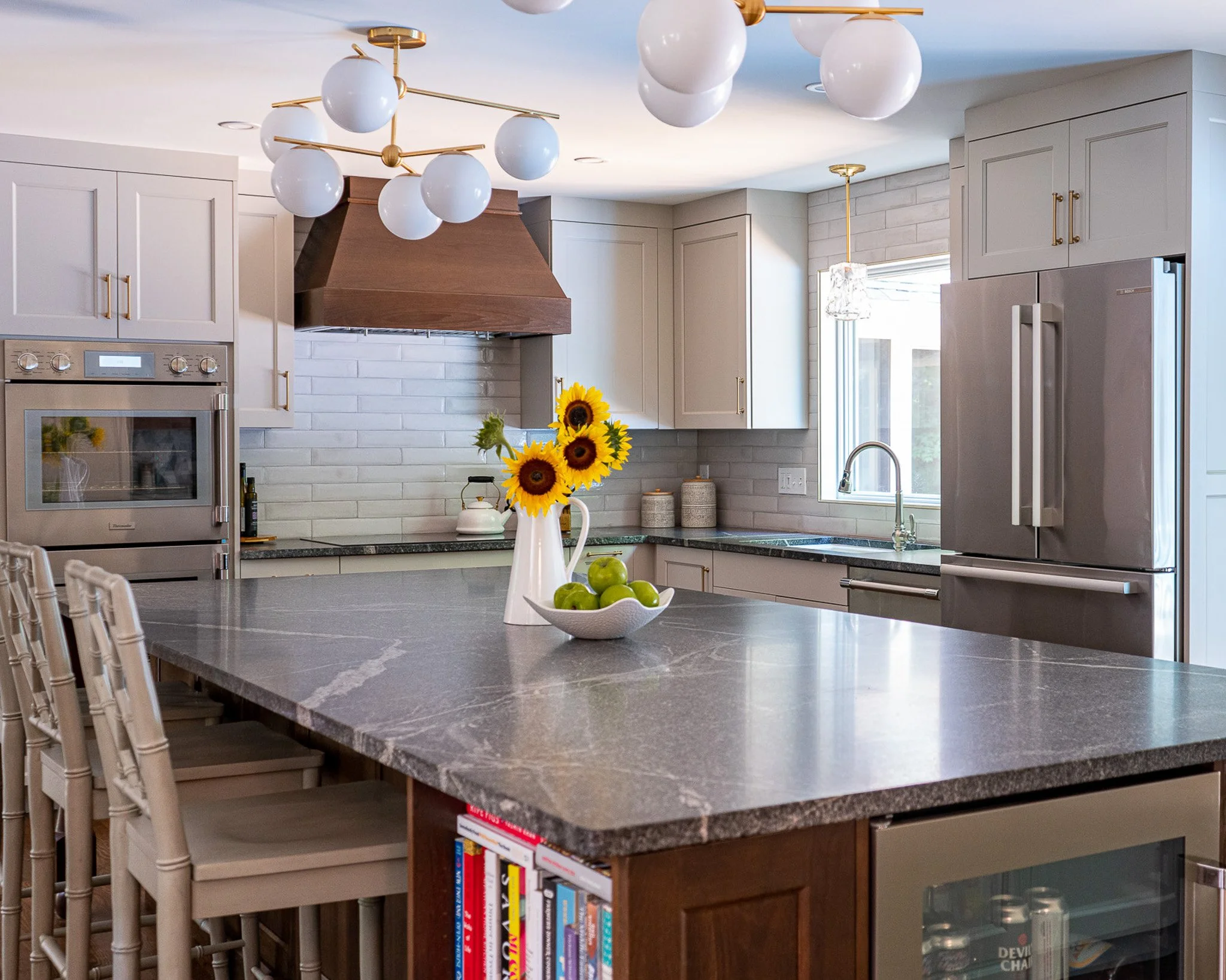 Accent island kitchen design in Scarborough, Maine