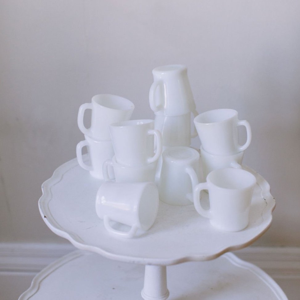 Milkglass Coffee Cups — milkglass + MONAX vintage rentals