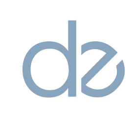 A stylized logo with lowercase letters 'd' and 'z' in light blue.