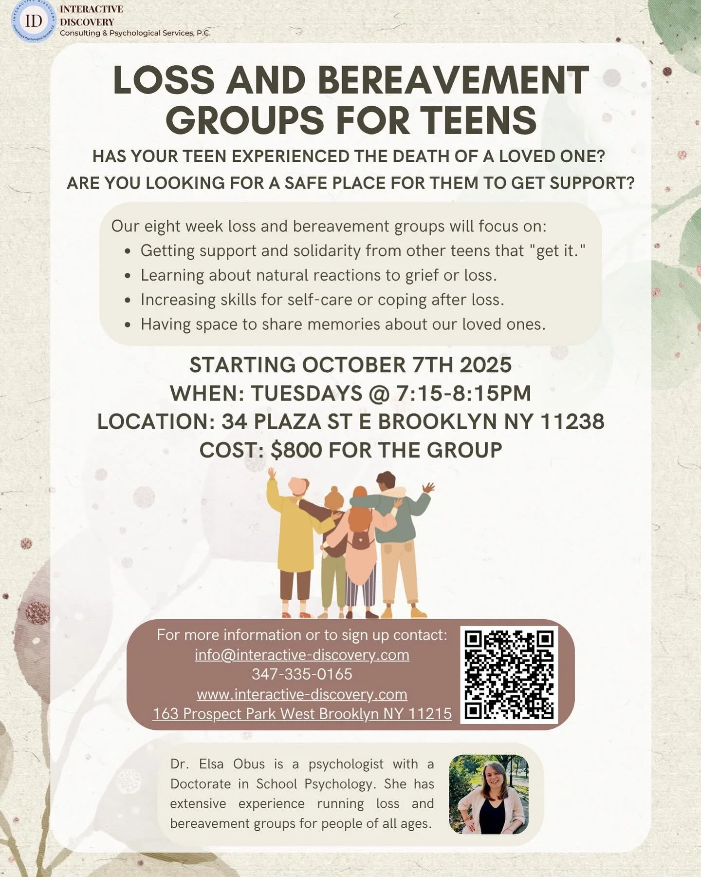 Loss & Bereavement Support Group for Teens
Has your teen experienced the loss of a loved one? π
Grief can feel incredibly isolating, especially for teens. We’re offering a safe, supportive space where they can connect with others who are