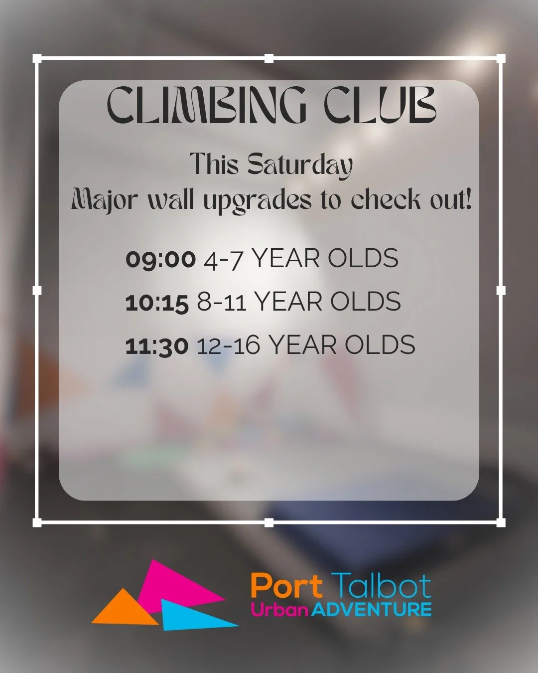 Our volunteers have been working very hard over the Christmas holidays to do major upgrades to the climbing wall. We reopen THIS SATURDAY for the regular weekly climbing sessions. Keep your eyes open in the next few days for a look at our new wall an