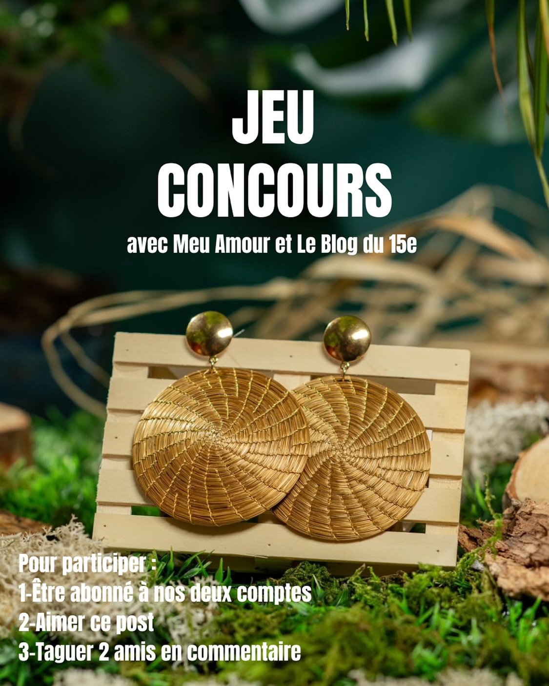 JEU CONCOURS 🎉 avec @meuamourbrasil 😃

Tente ta chance pour remporter une magnifique paire de boucles d&rsquo;oreilles en or v&eacute;g&eacute;tal 💛

MEU AMOUR, c&rsquo;est une marque br&eacute;silienne fond&eacute;e par Isabella, une cr&eacute;at