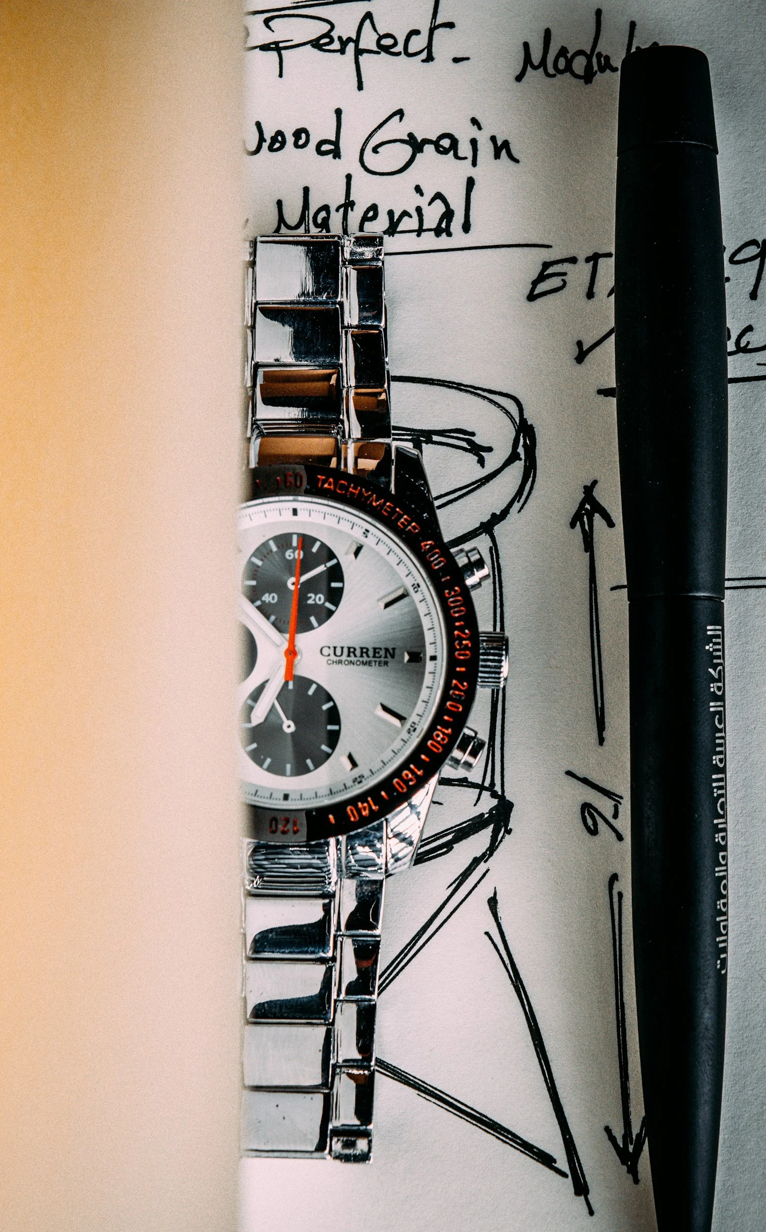 Design of a watch brand before prototyping