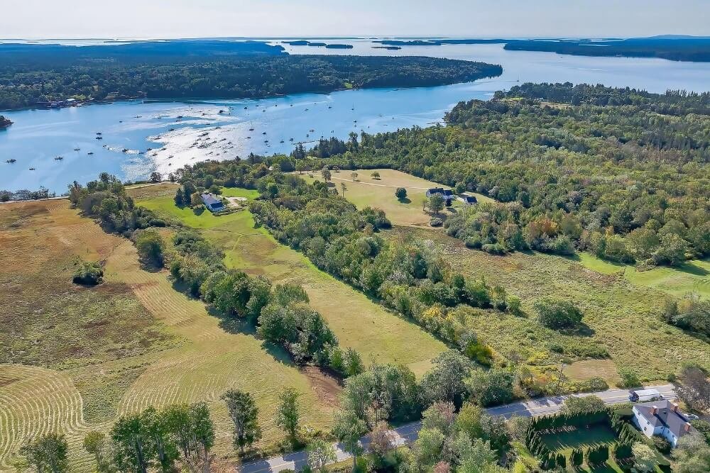 1815 Greek Revival Saltwater Farm Sedgwick Maine - 43 - aerial view.jpeg