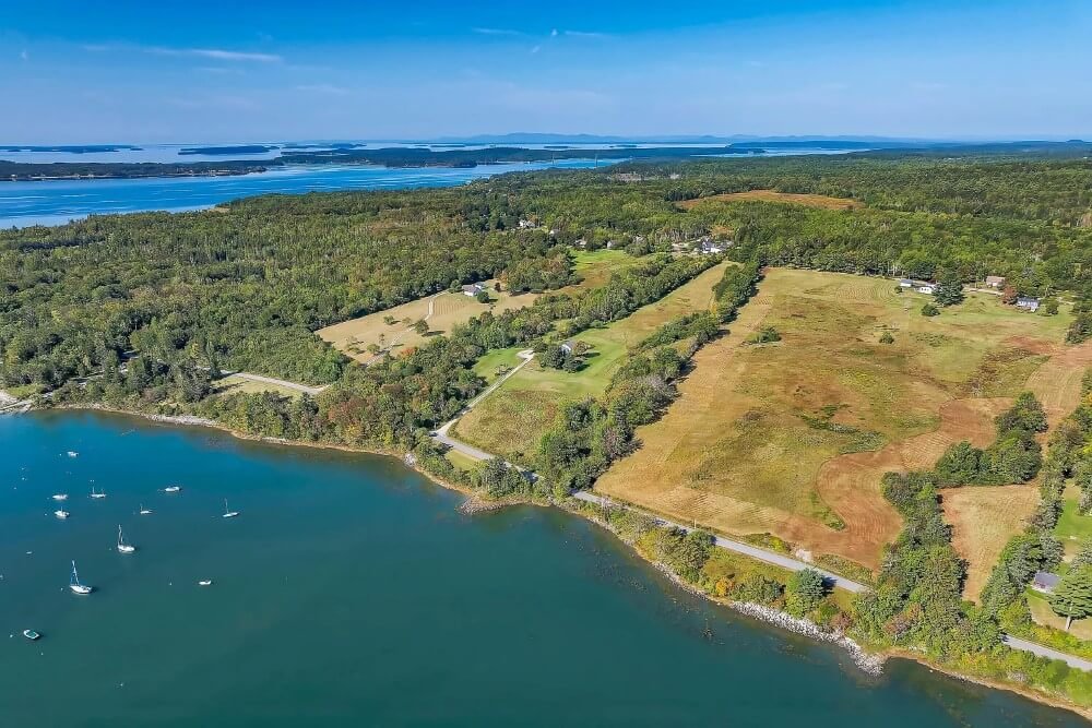 1815 Greek Revival Saltwater Farm Sedgwick Maine - 44 - aerial view.jpeg