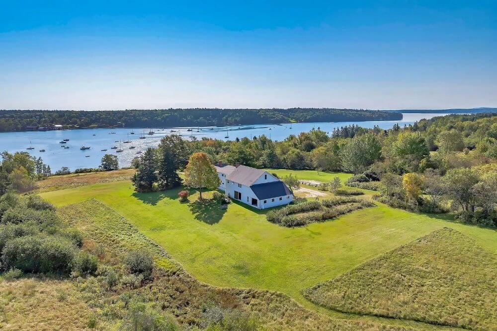 1815 Greek Revival Saltwater Farm Sedgwick Maine - 45 - aerial view.jpeg