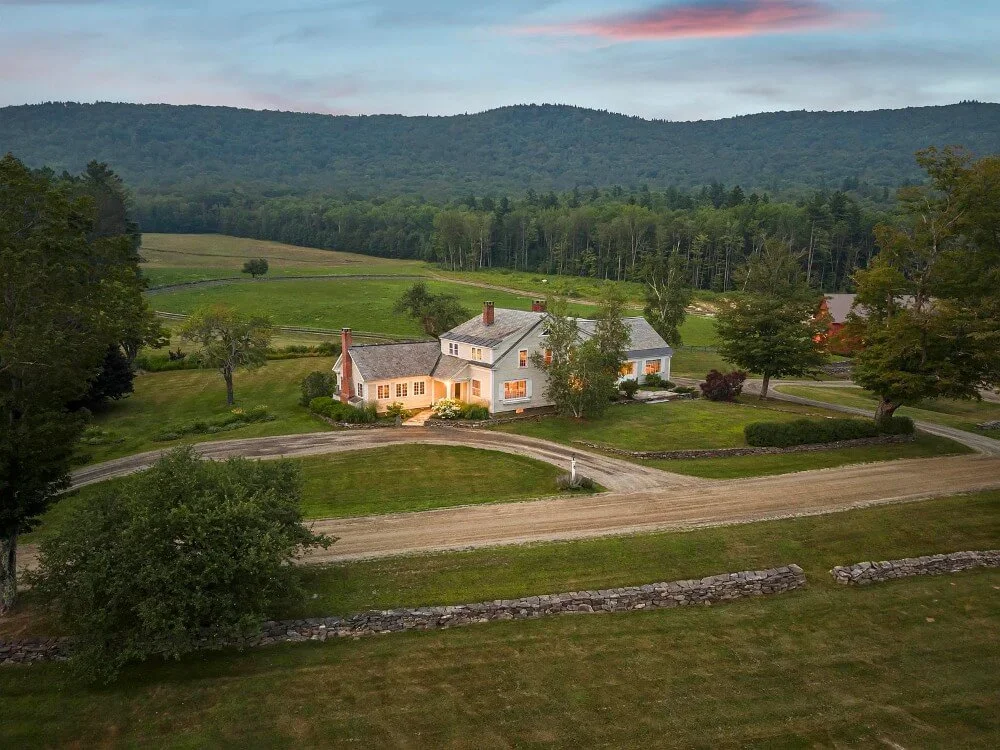 Uplands 1880 Farmhouse Weston Vermont - 5 - night house.jpg